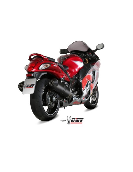 Mivv 2 Slip-On Oval carbono con tapa carbono Suzuki GSX-R 1300 Hayabusa 2008-17
