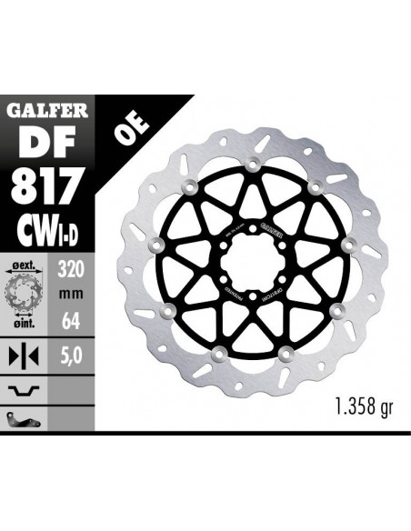 DISCO DE FRENO WAVE DF817CWI -