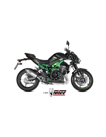 Mivv Slip-On AK-1 Titanio con Tapa de Carbono Kawasaki Z900 2025