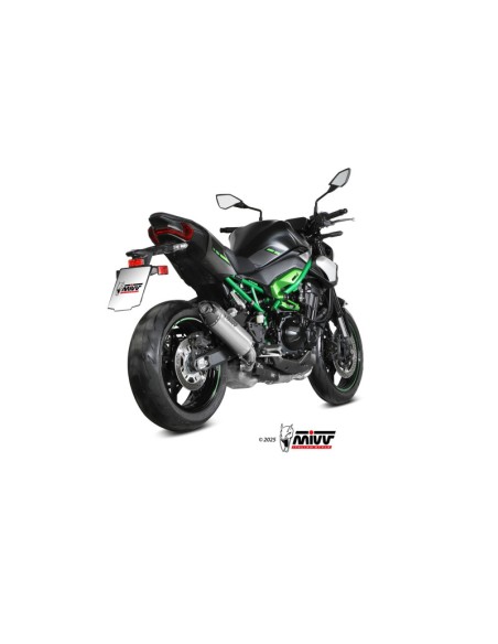 Mivv Slip-On AK-1 Titanio con Tapa de Carbono Kawasaki Z900 2025