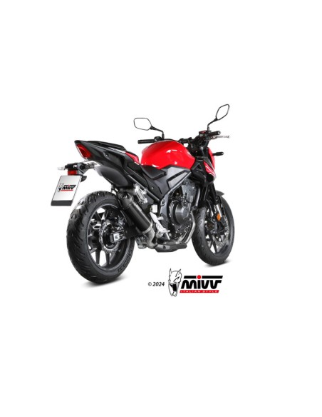 Mivv Slip-On AK-1 Black con tapa de carbono Honda CBR 500 R 2024-25