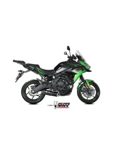 Mivv Full System 2x1 OVAL BLACK con Tapa de Carbono KAWASAKI Versys 650 2024-25