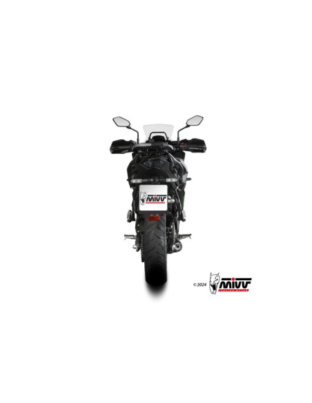 Mivv Full System 2x1 OVAL BLACK con Tapa de Carbono KAWASAKI Versys 650 2024-25