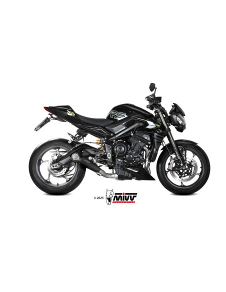 Mivv Full System 3x1 X-M5 BLACK TRIUMPH STREET TRIPLE 765 R / RS 2025-