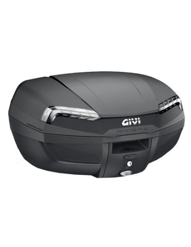 MALETA GIVI E46 RIVIERA MONOLOCK 46 LTS NEGRA CON CATADIOPTRICOS AHUMADOS