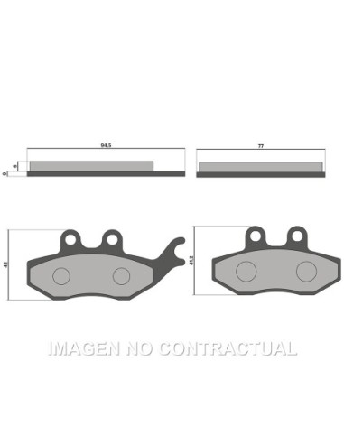 PASTILLA FRENO MALOSSI BRAKE PADS TRASERA PIAGGIO MEDLEY 125