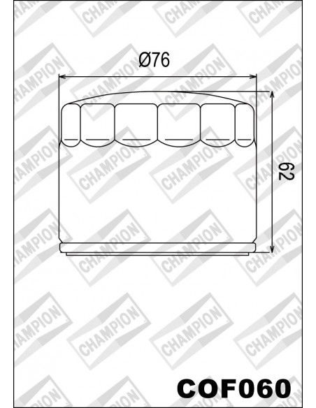 FILTRO DE ACEITE CHAMPION COF060