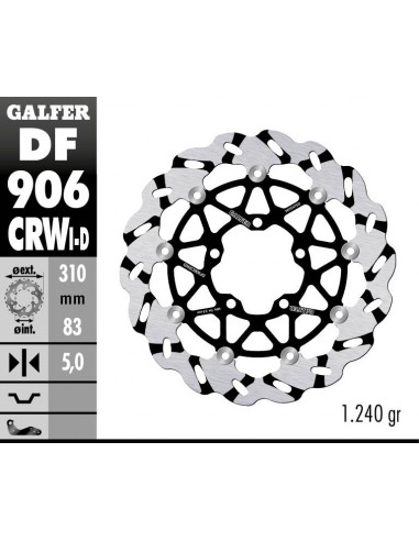 DISCO DE FRENO WAVE DF906CRWD 