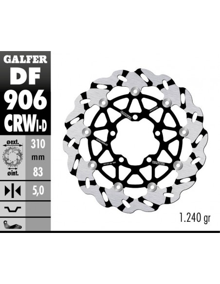 DISCO DE FRENO WAVE DF906CRWD 