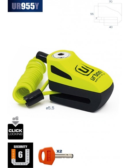 ANTIRROBO DISC Ø5,5 AMARILLO