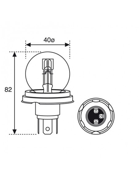 LAMPARA FOCO EUROPEO R2R2 12V 45 40W