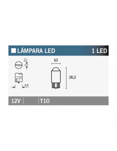 LAMPARA 1 LED T10