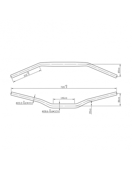 MANILLAR CONICO PLATA 28.6MM