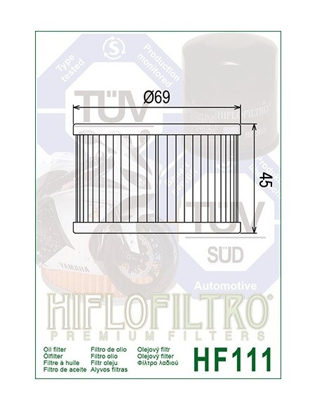 Filtro de aceite hiflofiltro HF111