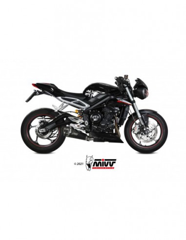 ESCAPE MIVV DELTARACE BLACK INOX NEGRO TRIUMPH STREET TRIPLE R / S / RS 2017-2021