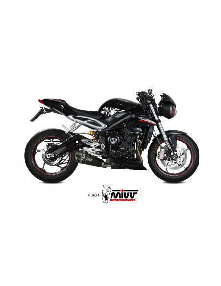 ESCAPE MIVV DELTARACE BLACK INOX NEGRO TRIUMPH STREET TRIPLE R / S / RS 2017-2021