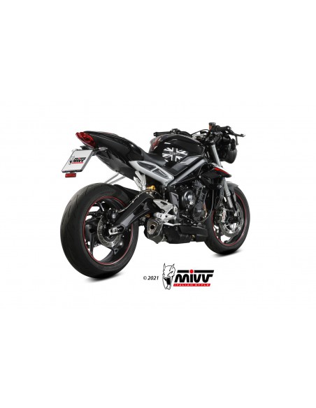 ESCAPE MIVV DELTARACE BLACK INOX NEGRO TRIUMPH STREET TRIPLE R / S / RS 2017-2021