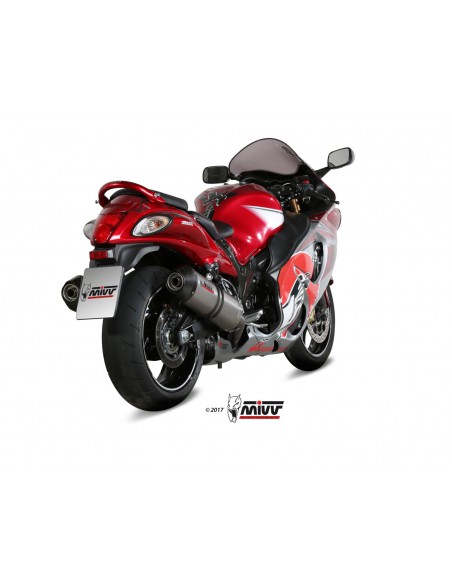 ESCAPE MIVV OVAL TITANIO CON TAPA DE CARBONO SUZUKI GSX-R 1300 HAYABUSA 2008 -