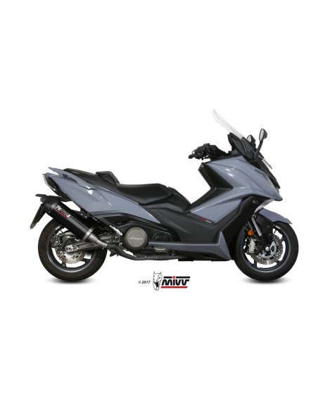 ESCAPE MIVV OVAL BLACK INOX NEGRO CON TAPA DE CARBONO KYMCO AK550 2017 - 2020