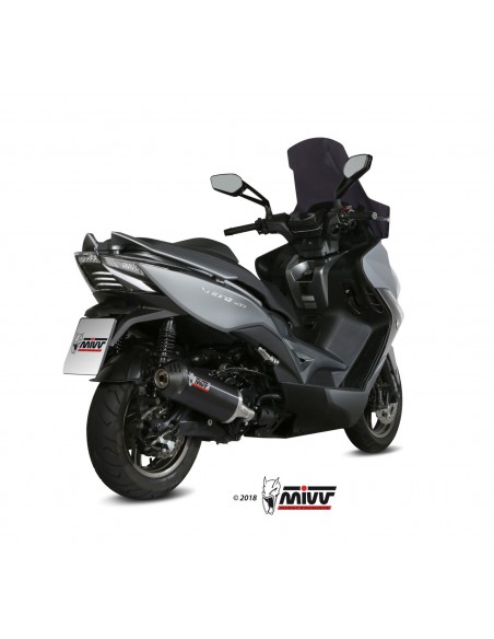 ESCAPE MIVV OVAL BLACK INOX NEGRO CON TAPA DE CARBONO KYMCO XCITING 400 2013 -