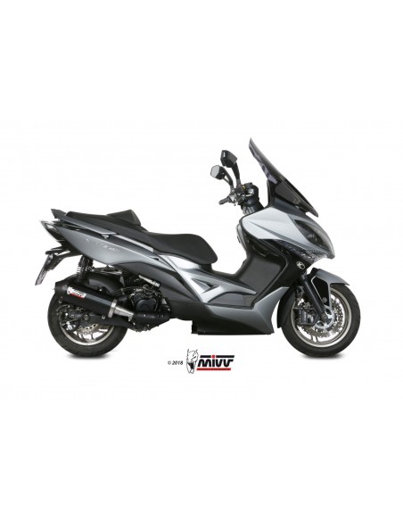 ESCAPE MIVV OVAL BLACK INOX NEGRO CON TAPA DE CARBONO KYMCO XCITING 400 2013 -