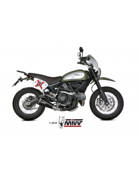 ESCAPE MIVV DELTA RACE BLACK INOX NEGRO DUCATI SCRAMBLER 800 2015 - 2020