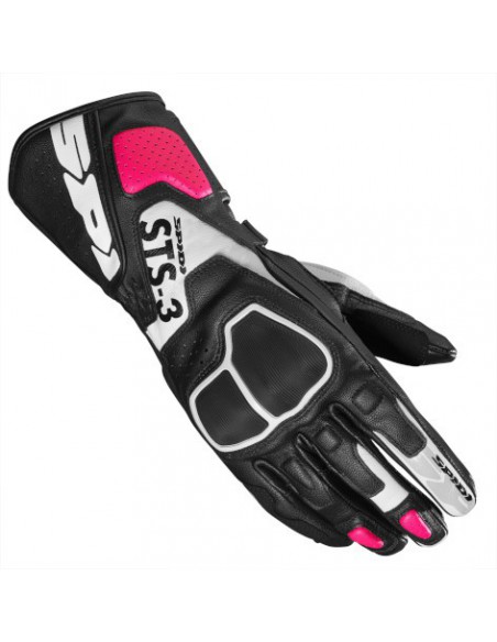 GUANTE SPIDI STS-R3 LADY BLACK-WHITE-FUCSIA