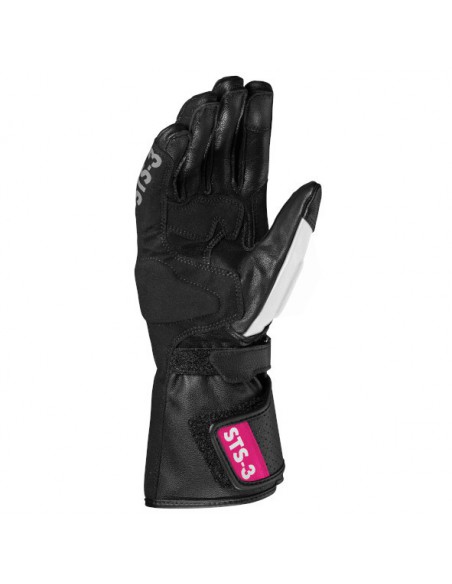 GUANTE SPIDI STS-R3 LADY BLACK-WHITE-FUCSIA