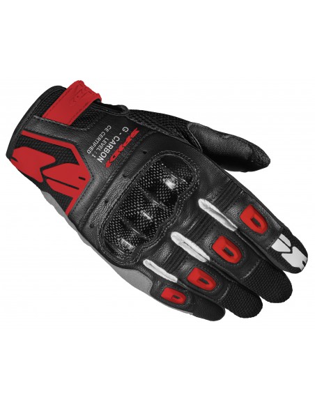 GUANTE SPIDI G-CARBON NEGRO ROJO