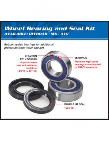 KIT RODAMIENTOS RUEDA TRASERA ALL BALLS 25-1618