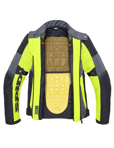 CHAQUETA SPIDI TEK NET NEGRA-GRIS-AMARILLO FLUOR