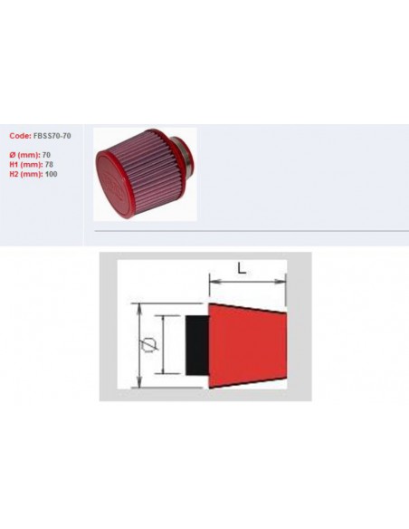 FILTRO DE AIRE BMC FBSS70-70