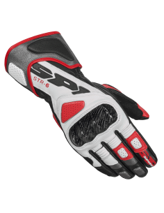 GUANTE SPIDI STR-6 BLANCO NEGRO ROJO