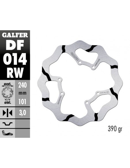 DISCO FRENO WAVE FIXED GROOVED 240X3MM DF014RW