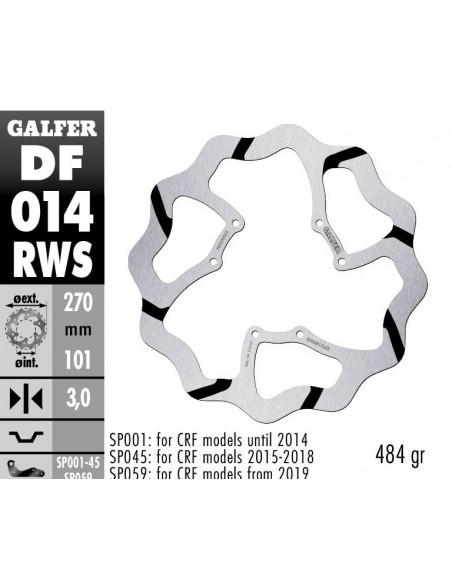 DISCO FRENO WAVE FIXED GROOVED 240X3MM DF014RW