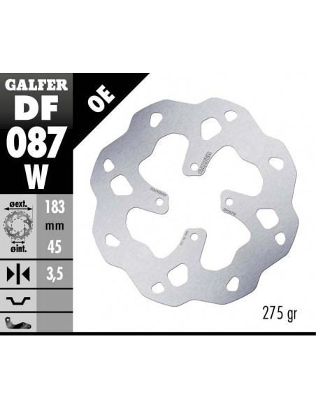 DISCO FRENO WAVE FIXED 183X3.5MM DF087W