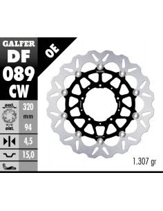 DISCO FRENO WAVE FLOATING COMPLETE (C. ALU.) 320X4,5MM DF089CW