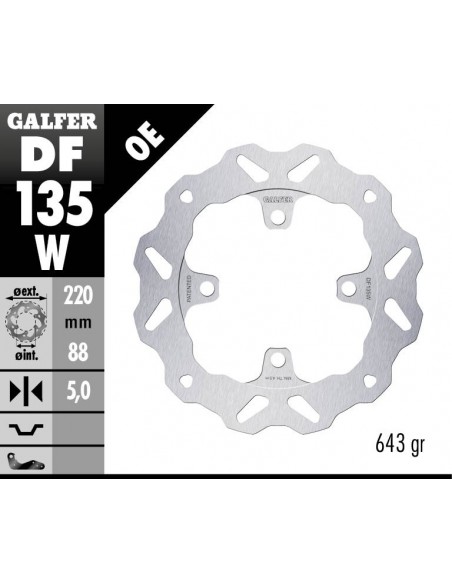 DISCO FRENO WAVE FIXED 220X5MM DF135W