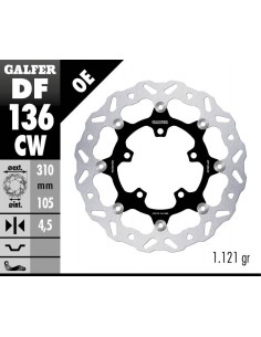 DISCO FRENO WAVE FLOATING COMPLETE (C. ALU.) 310X4.5MM DF136CW