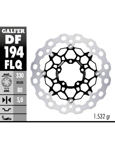 DISCO FRENO CUBIQ FLOATING (C. STEEL) 330X5MM DF194FLQ