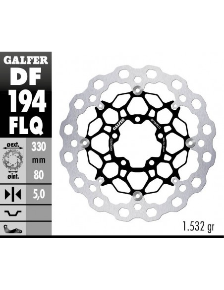 DISCO FRENO CUBIQ FLOATING (C. STEEL) 330X5MM DF194FLQ