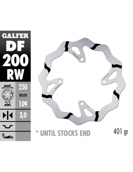 DISCO FRENO WAVE FIXED GROOVED 250X3MM DF200RW