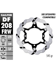 DISCO FRENO WAVE FLOATING GROOVED (C. STEEL) 270X3MM DF208FRW