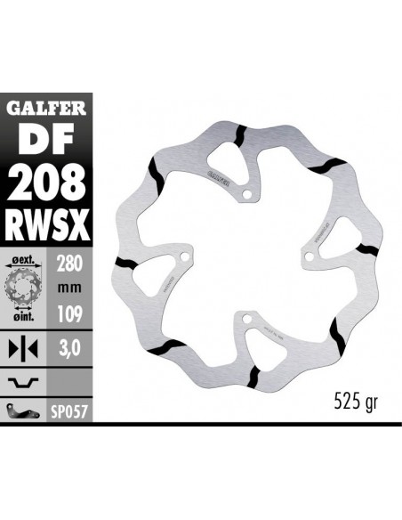 DISCO FRENO WAVE FIXED GROOVED 270X3MM DF208RW