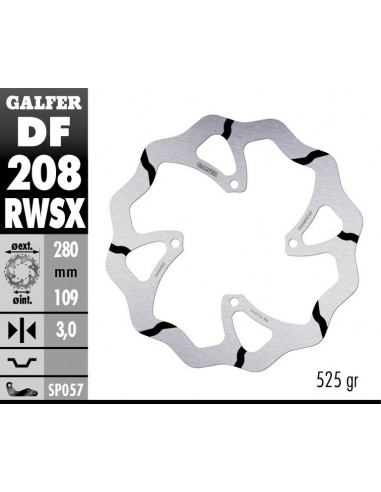 DISCO FRENO WAVE FIXED GROOVED OVERSIZE 280X3MM DF208RWSX