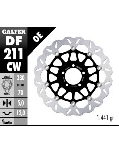 DISCO FRENO WAVE FLOATING COMPLETE (C. ALU.) 330X5MM DF211CW