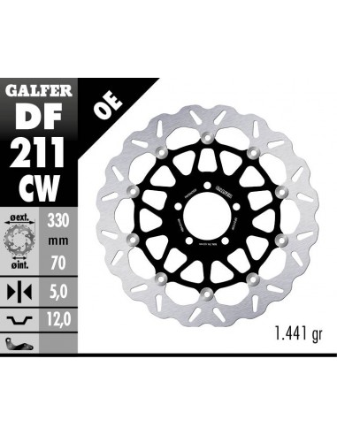 DISCO FRENO WAVE FLOATING COMPLETE (C. ALU.) 330X5MM DF211CW DISCO FRENO WAVE FLOATING COMPLETE (C. ALU.) 330X5MM DF211CW
