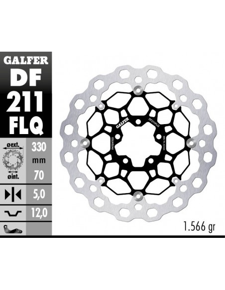 DISCO FRENO CUBIQ FLOATING (C. STEEL) 330X5MM DF211FLQ