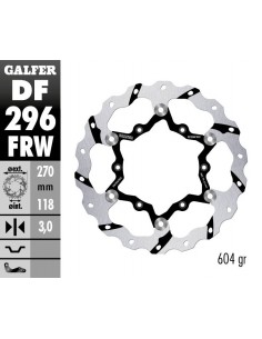 DISCO FRENO WAVE FLOATING GROOVED (C. STEEL) 270X3MM DF296FRW