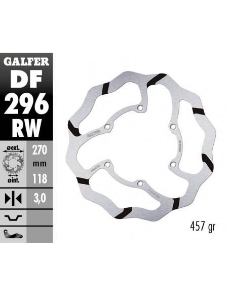 DISCO FRENO WAVE FIXED GROOVED 270X3MM DF296RW